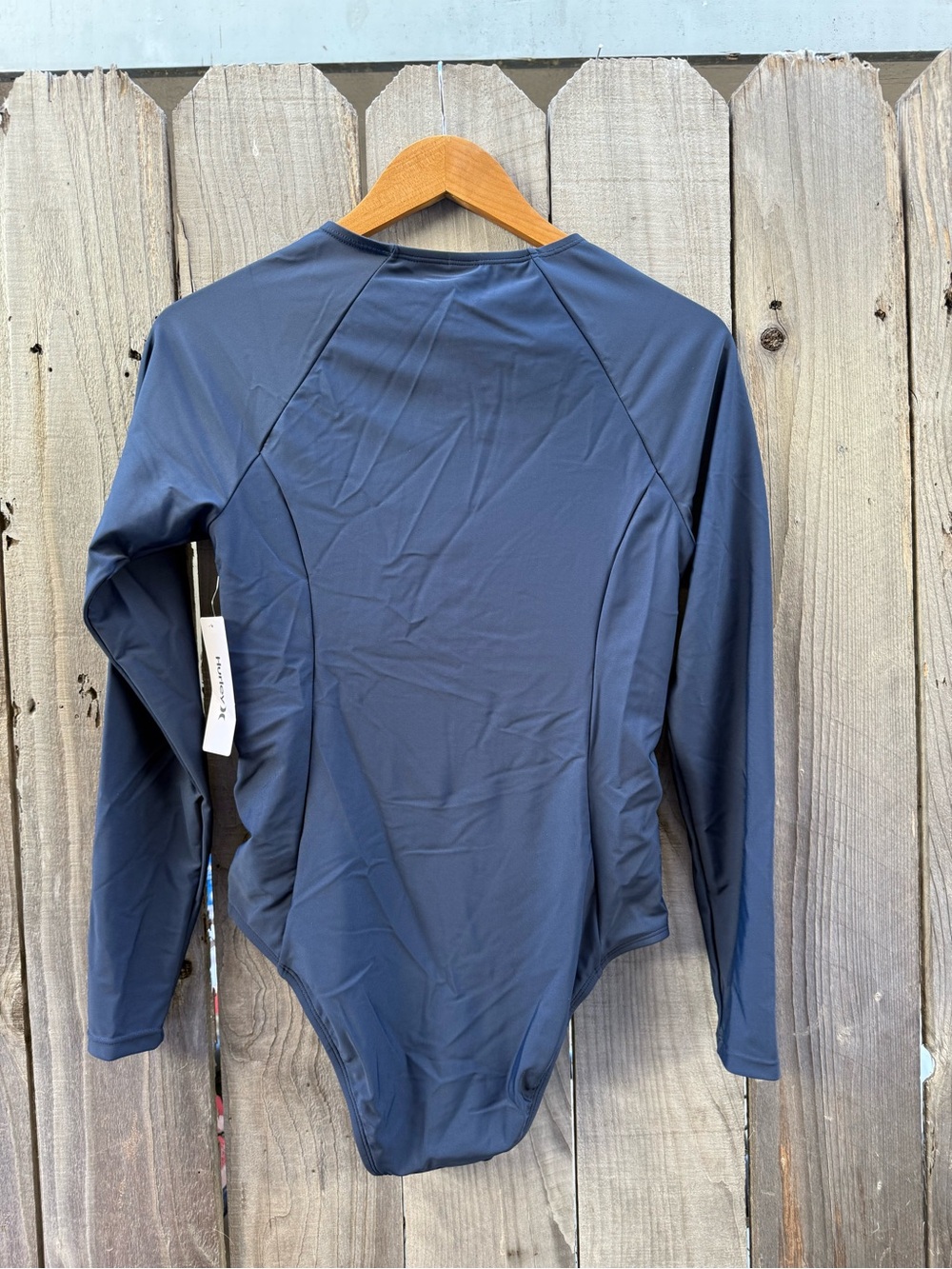Hurley Slate Blue Long-Sleeve Zip Front One-Piece Rash Guard - Picture 2 of 3